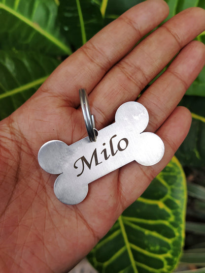 Personalized Pet Name Tag - Bone