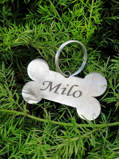 Personalized Pet Name Tag - Bone